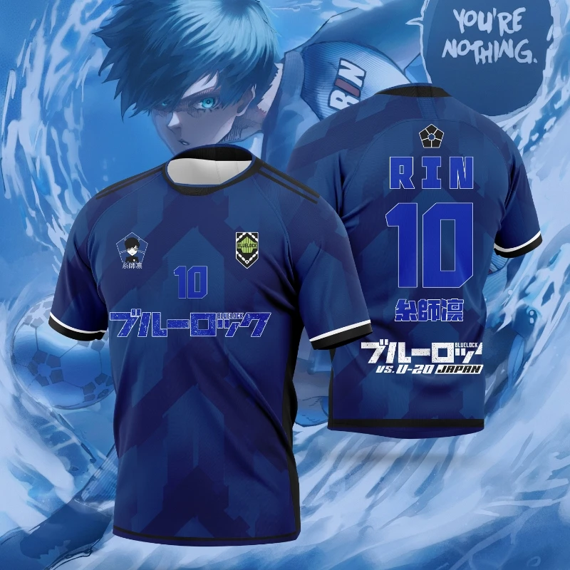 Summer 2026 Anime 'Blue Lock' 3D T-Shirt - Breathable Casual Top