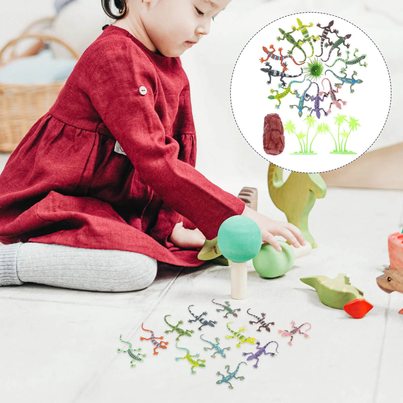 

12pcs Artificial Lizard Model Simulated Reptile Mini Animal Model Home Adornment Educational Plaything for Home Office Garden