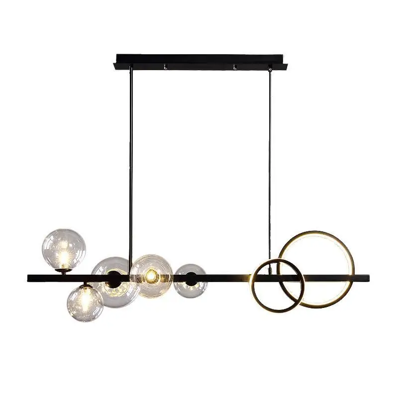 Scandinavia LED Chandelier with Glass Ball Pendant Light for Kitchen Table Dining