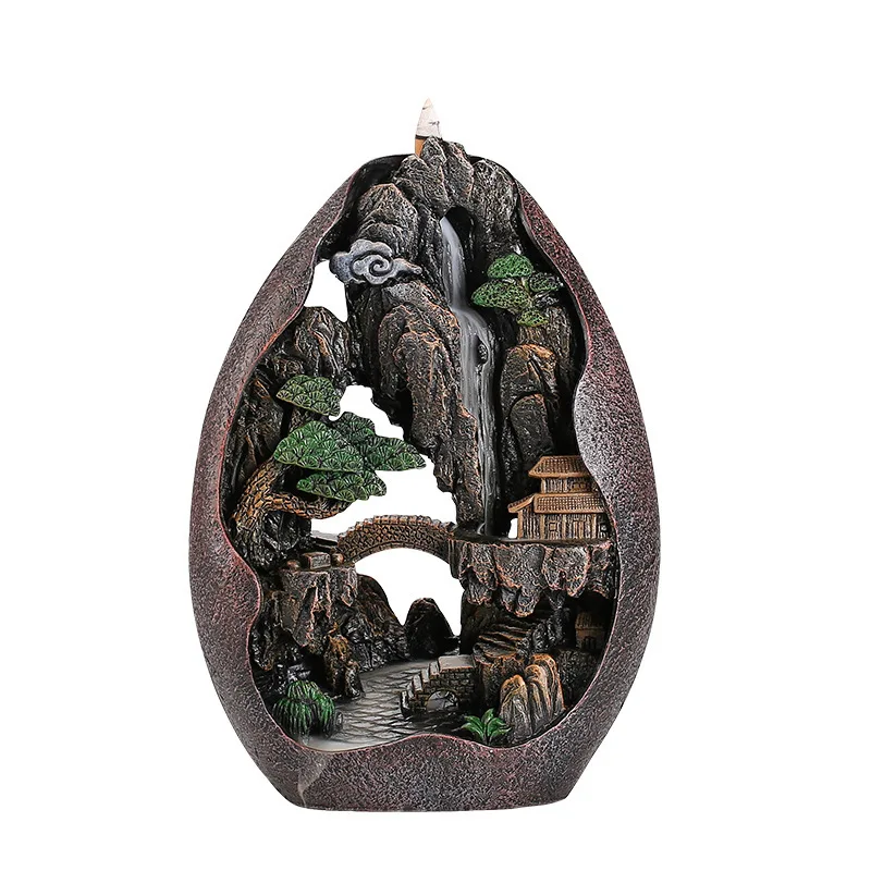 

Alpine flowing water backflow incense burner large sandalwood burner home indoor agarwood zen aromatherapy ornaments