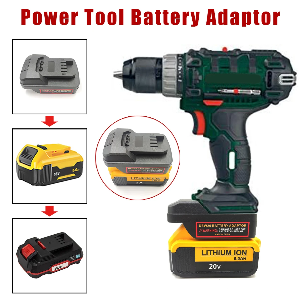 Per Dewalt 18/20V Batteria Agli Ioni Di Litio Converti Per Parkside 20V Batteria Al Litio Utensili Elettrici Convertitore Adattatore Batteria