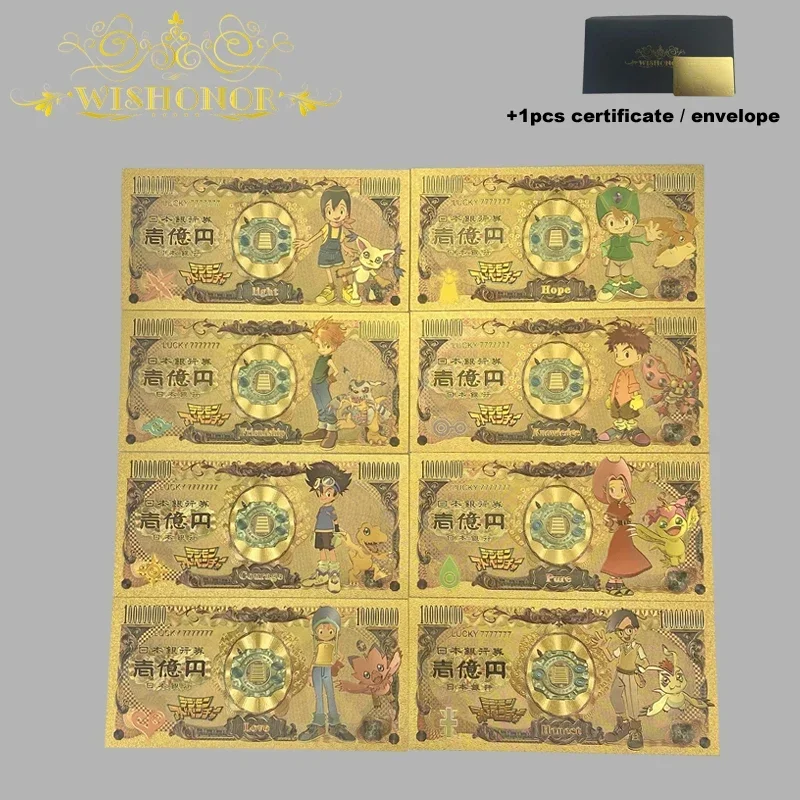 All Styles Japan Anime Banknote Sets Anime Plastic Card in 24k Gold Plated For Collection anime banknotes gold plated banknote commemorative banknotes