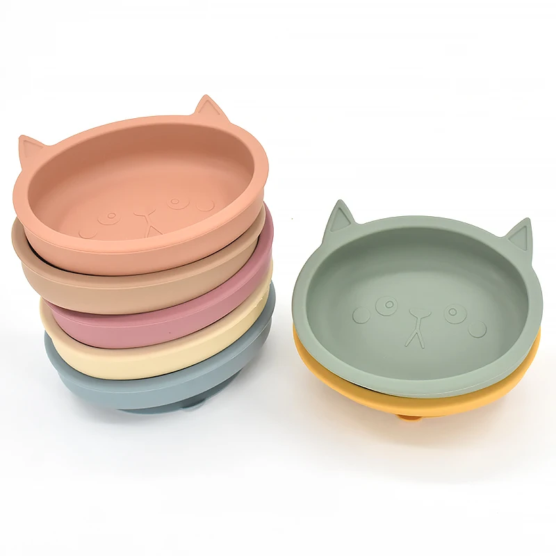

Baby Silicone Feeding Plate Silicone Sucker Bowl for Kids Waterproof Suction Bowl BPA Free Children's Dishes Kitchenware