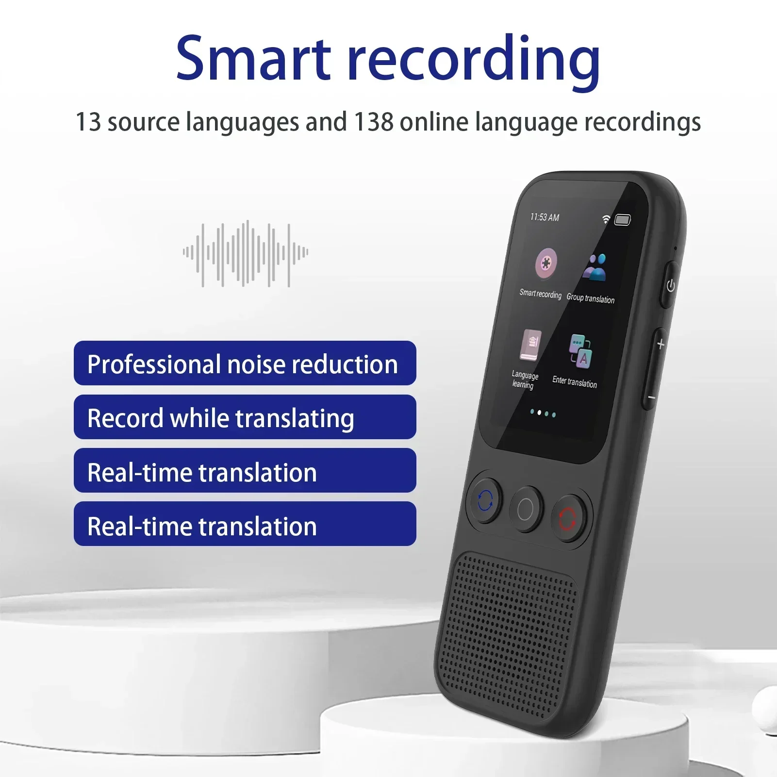S80 Language AI Translator Voice Translating 17 Offline Interpretation Translation Simultaneous Device with 138 Languages