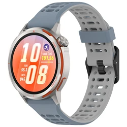 Two - Color Breathable Silicone Sport Wristband Strap for HUAWEI GT Runner2 (Haze Blue -GREY)