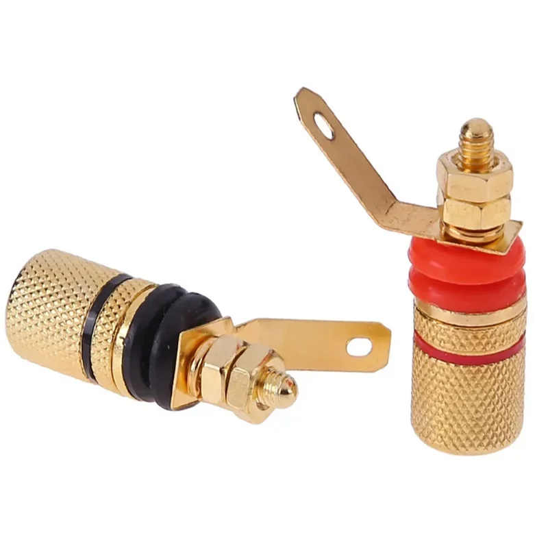 2-10pcs Gold Plated Amplifier Speaker Terminal Binding Post Banana Plug Socket Connector Suitable for 4mm Banana Plugs speaker terminal