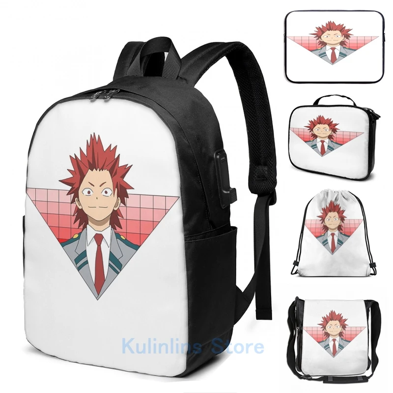 

Забавный дизайнерский рюкзак с графическим принтом Kirishima Eijiro для мужчин и женщин, школьные сумки, дорожная сумка для ноутбука