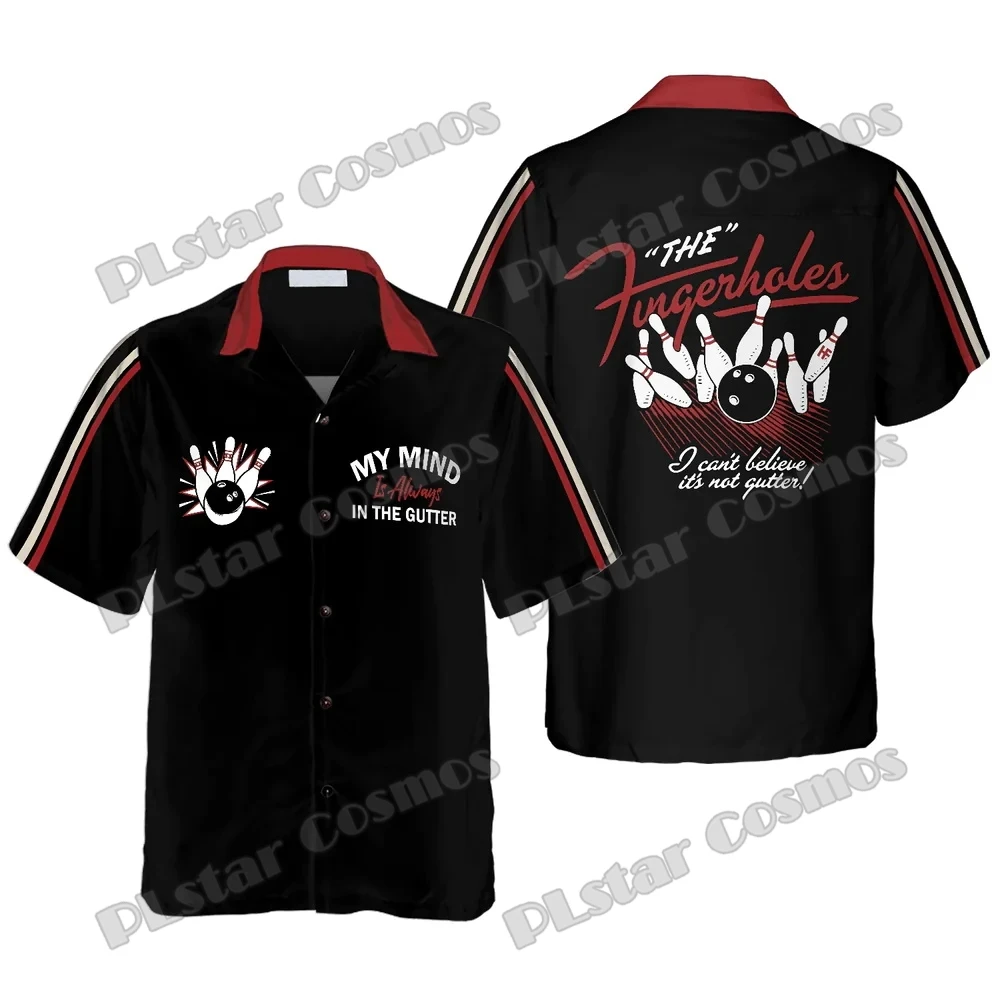 Benutzerdefinierter Name Bowling 3D-gedrucktes Herren-Hawaiihemd, Sommer, Unisex, lässig, kurzärmelig, Button-Down-Hemd, Geschenk für Bowler SH13 – Detail 11