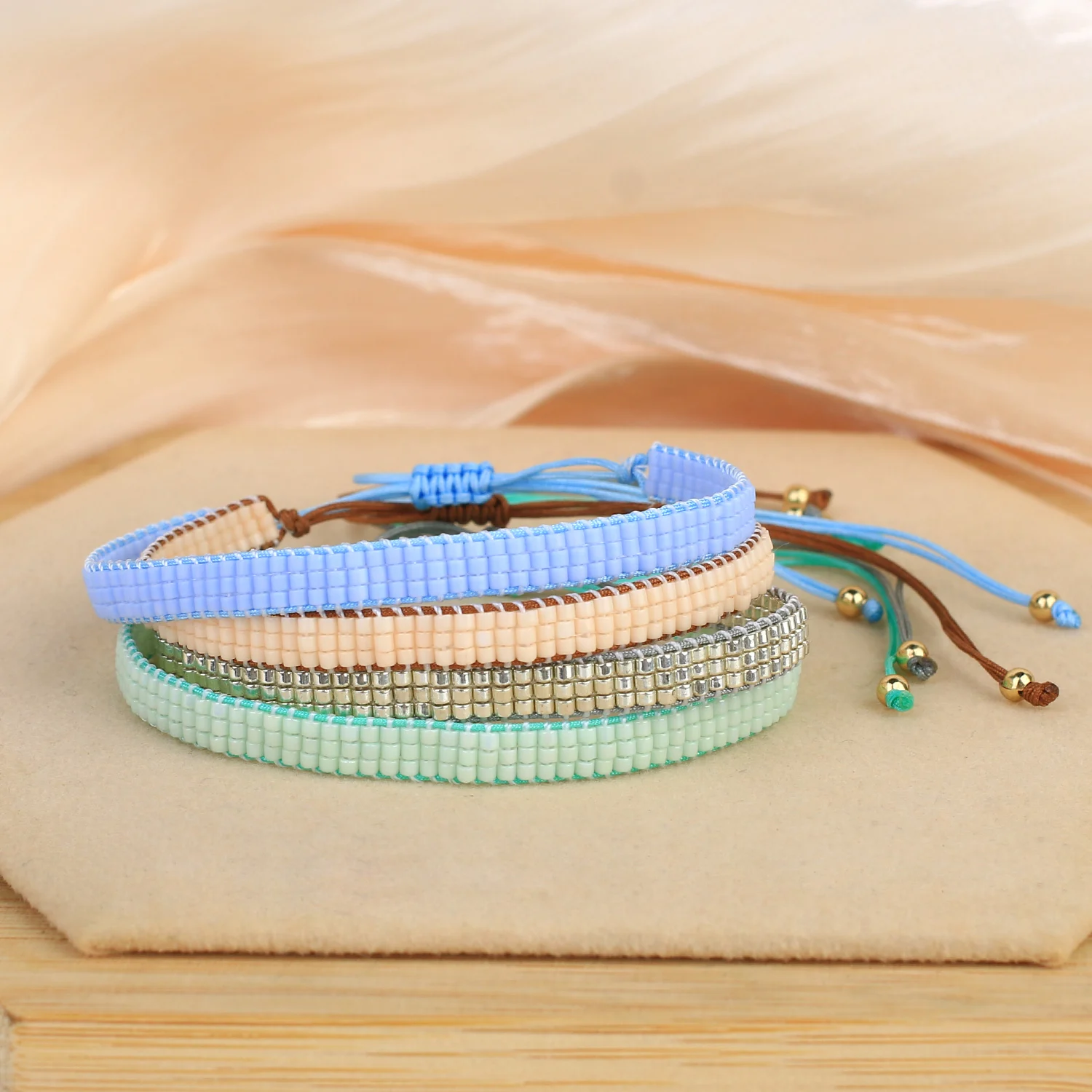 KELITCH Tila Miyuki Braccialetti di perline Braccialetti elastici colorati Braccialetti di amicizia misti - 03A