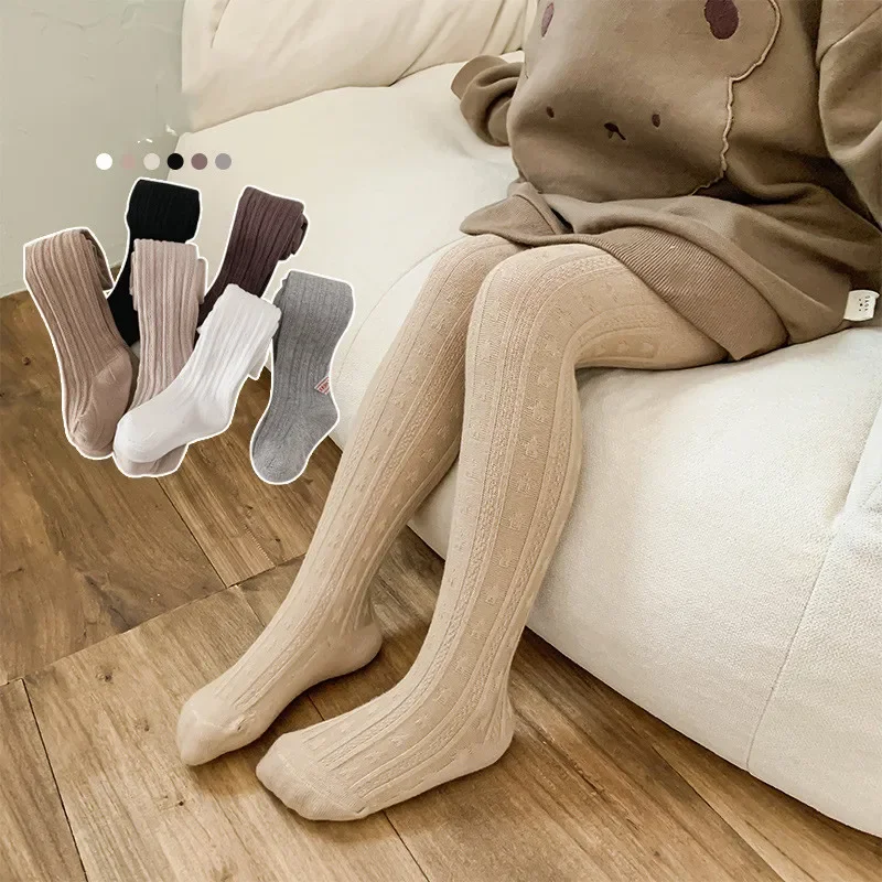 Baby Girl Tights Warm Leggings Kids Pants Solid Cotton Child Pantyhose Casual Stockings Girls Toddler Dance Spring Clothes 0-8Y