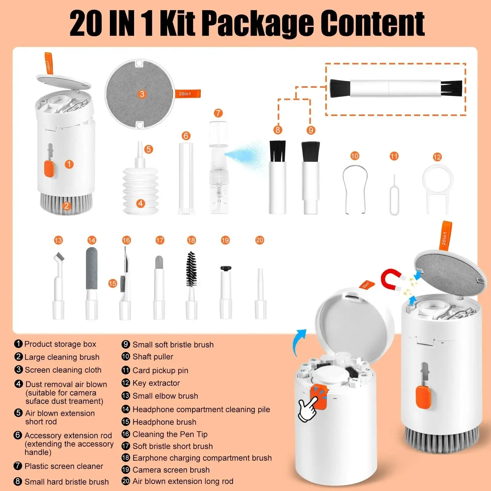 Ultimate 20-in-1 Electronic Cleaning Kit - Comprehensive Tool Set