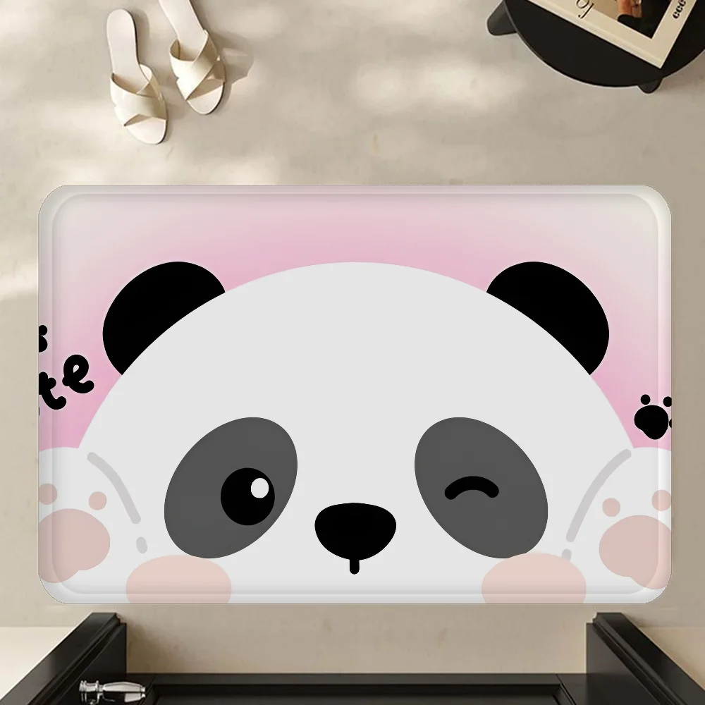 Cute Cartoon Panda Entrance Door Mat Nordic Style Bedroom Living Room Doormat Home Balcony Anti-Slip Modern Home Decor 2