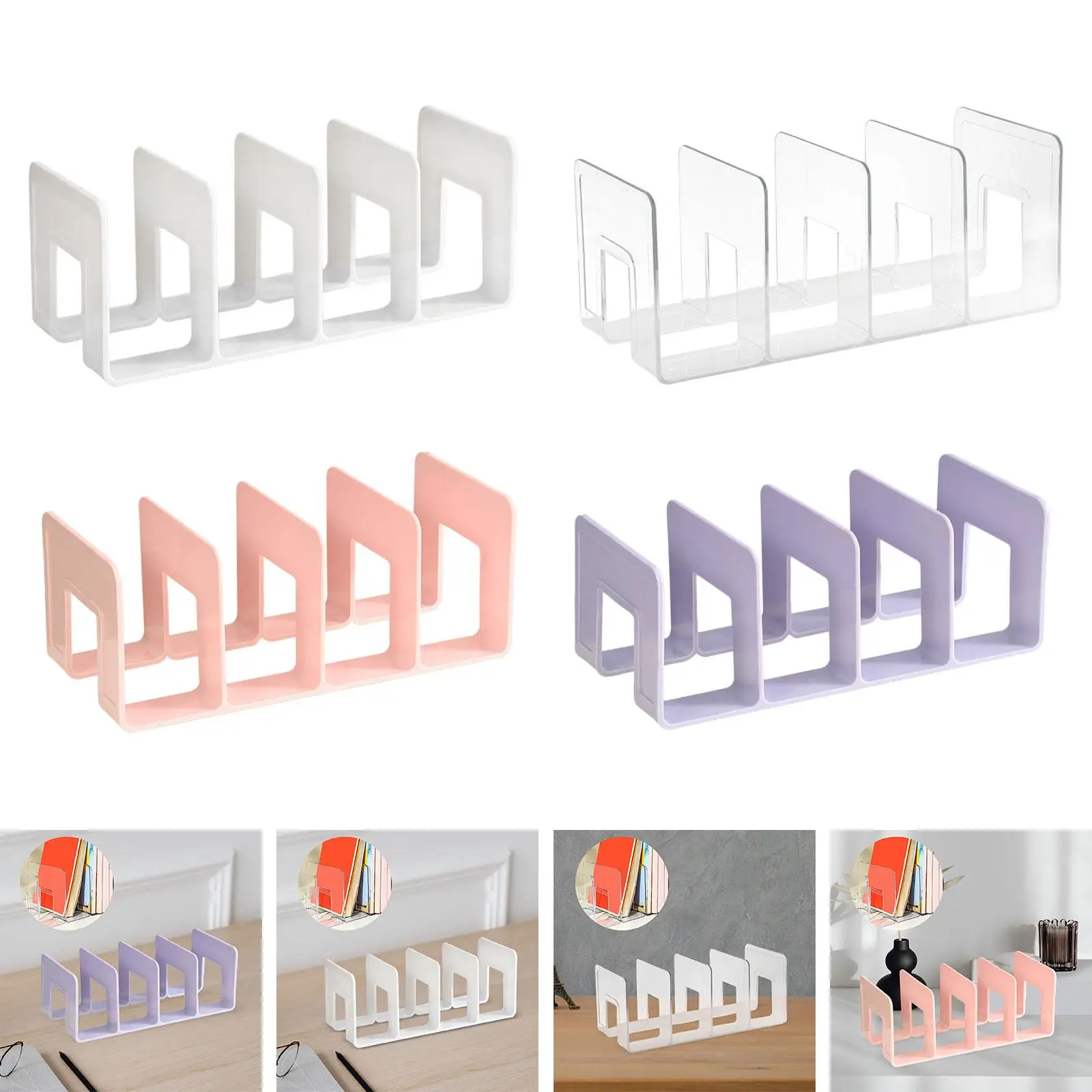Book organizer Book holder Book stand Acrylic bookends office supplies wardrobe divider shelf desk organizer for libraries