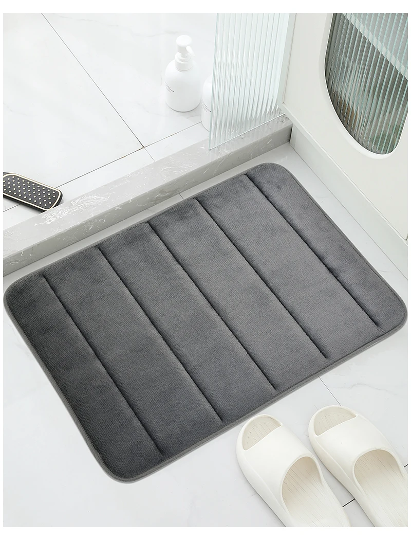 Bad Korallen samt Anti-Rutsch-Matte, schnelle Wasser aufnahme, trockene Maschinen wäsche, Toiletten matte, weich bequem, einfache Matte Bad verwenden – Detail 3