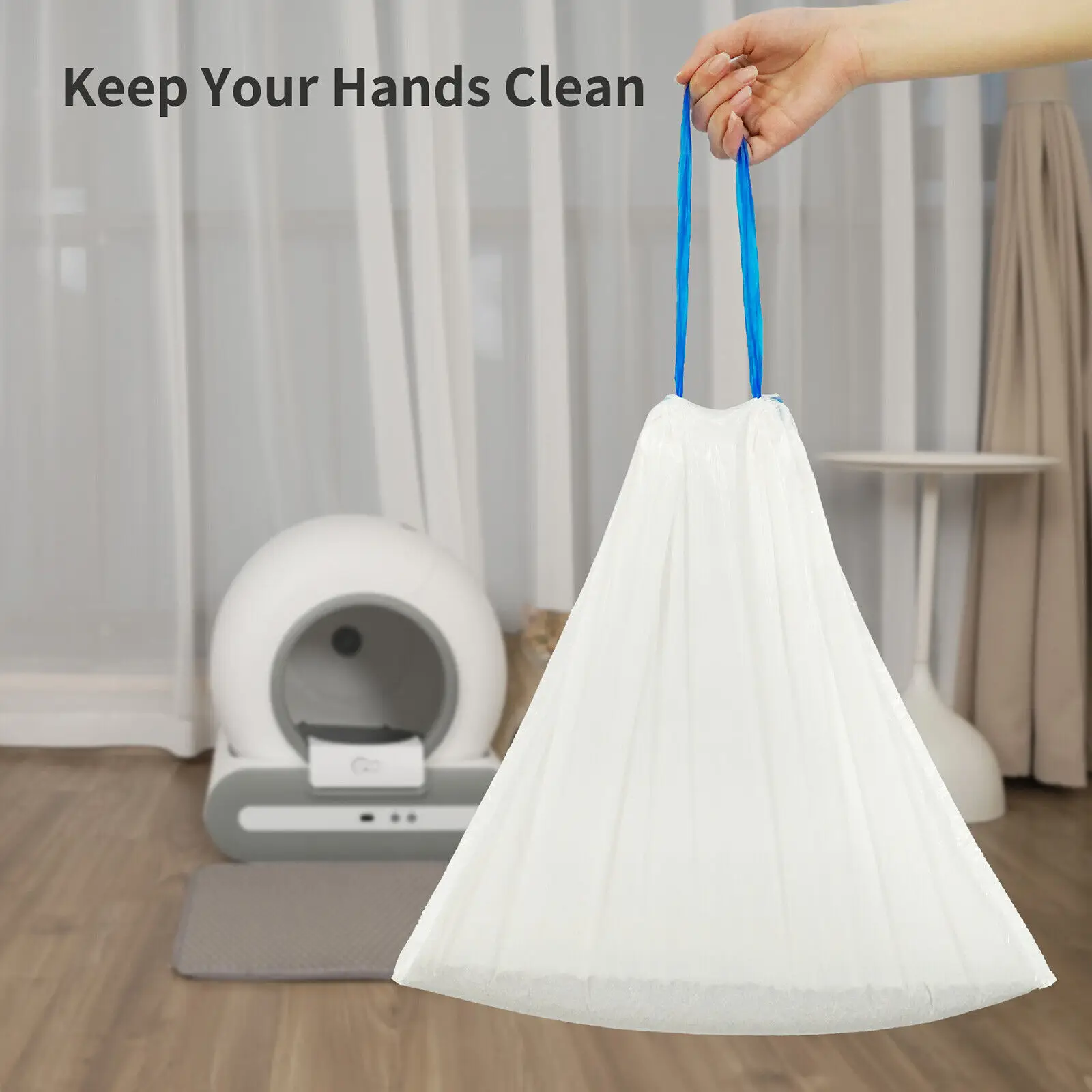 DOEL Self-Cleaning Cat Litter Box Poop Bags Drawstring Design 2