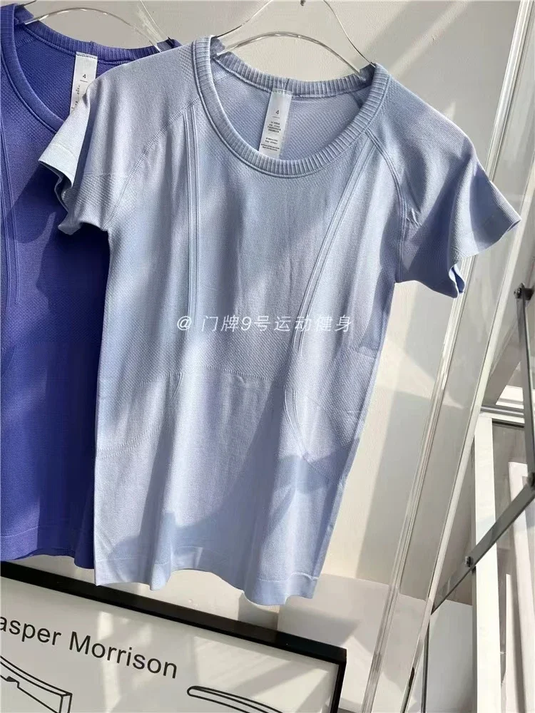 Lemon Women Swiftly Tech 1.0 Seamless Yoga T-Shirts Summer Breathable Sports Tee Fitness Blouse Workout Short Sleeve Crop Top