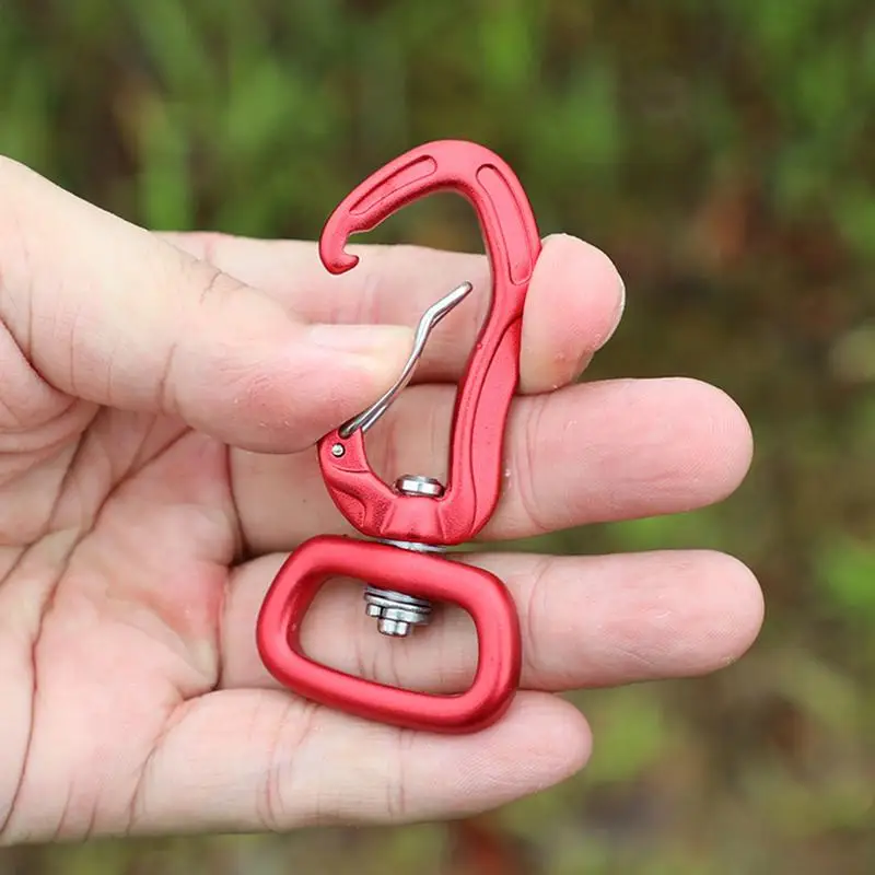 1pc Aluminum Black Red Rotating Swivel Snap Hook Buckle For Weave Paracord Lanyard Backpack Webbing Carabiner Random Color