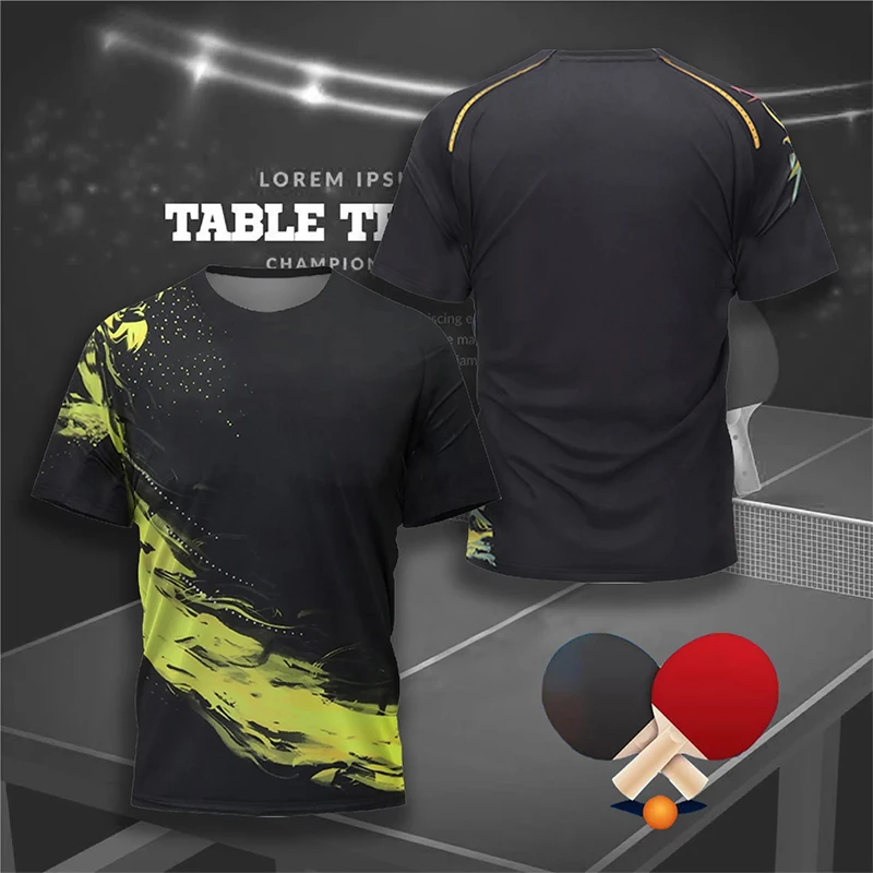 Short Sleeve T Shirt Badminton Uniforms Men Women Table Tennis Badminton Training Clothing Sportswear T-shirt Quick Dry Gym Tops O-Neck Short Sleeve Club