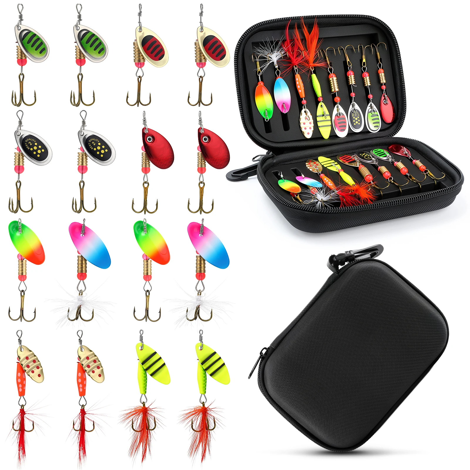 16-Piece Spinner Lure Set 1