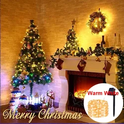 Solar-Powered Outdoor LED Fairy String Lights, Waterproof Garden Decoration with 8 Lighting Modes for Patio and Holiday Decor (Warm)