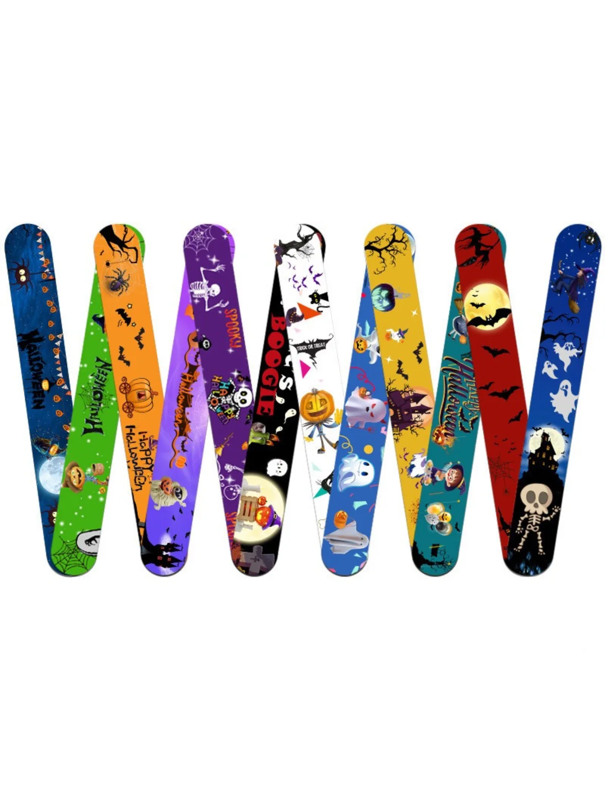 24 Braccialetti A Schiaffo Di Halloween - Con Zucca, Fantasma, Ragno E
