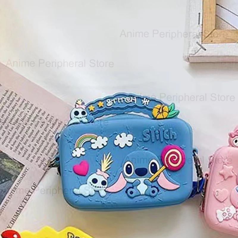 

Силиконовая сумка с персонажами мультфильма Disney, мультяшный Стич на плечо, модный детский кошелек для монет с Лило и стичем для девочек