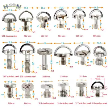 1/4 Inch D-ring Camera Mount Screw Quick Release Plate Adapter Screw For Tripod Monopod Ballhead Dslr Photo Photography Fixed