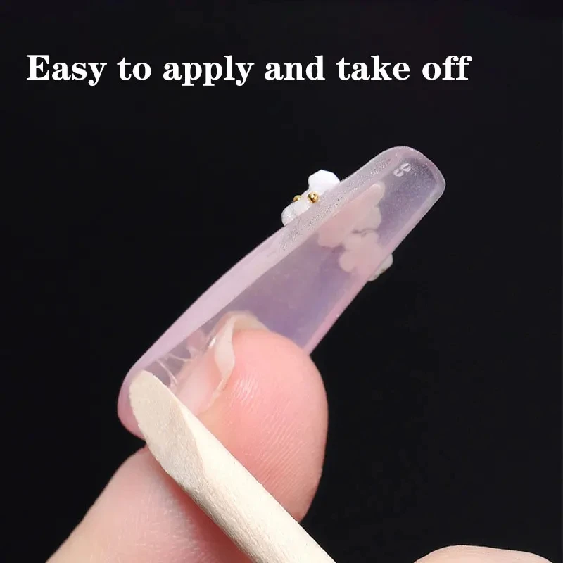 Double Side Nail Jelly Glue Transparent False Nail Art Adhesive Tape Glue Stickers DIY Reusable Manicur Nails Accessories 4