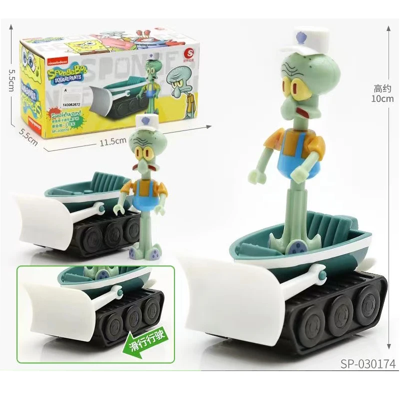 SpongeBob SquarePants Assemble Building Blocks Transport Combination 4pcs Pie Star Crab Boss Character Model Ornament Gift Toy