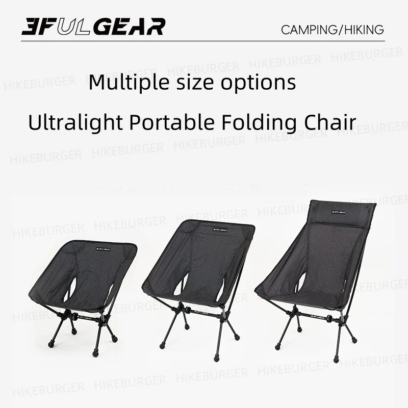3F UL GEAR Outdoor Ultralight Portable Folding Chair Camping Durable UHWMPE Fishing Moon Chair Traveling Beach Chair Backpack 2