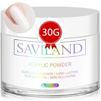 Saviland 30g Nail Acrylic Powder White Clear Carving Crystal Polymer Builder Nails Extension Art 3D Nail Art Polymer Powder 1