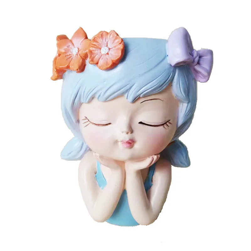 

Girl silicone flowerpot mold, concrete cement gypsum cup, epoxy resin mold