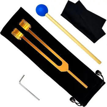 Diapason AFOURT-128Hz per la pulizia delle orecchie, diapason ponderato da 128 Hz per la guarigione, diapason scorrevole
