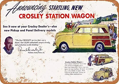 

1948 Crosley Station Wagons Vintage Look Metal Sign 8x12 Inch