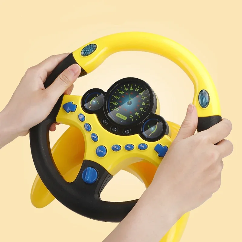 Infant Shining Eletric Simulation Steering Wheel Toy with Light Sound Kids Early Educational Stroller   Vocal Toys images - 6
