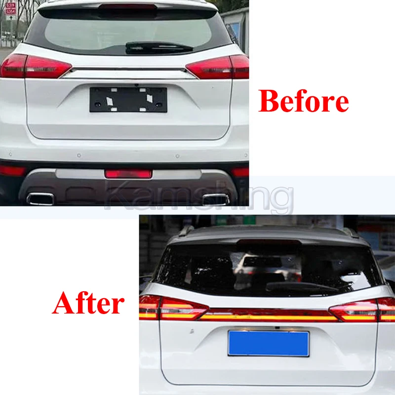캠싱 리어 트렁크 LED 미등, Geely Atlas Boyue Embrand X7 Sport Proton X70 2016-2021 스루 미등 브레이크 라이트