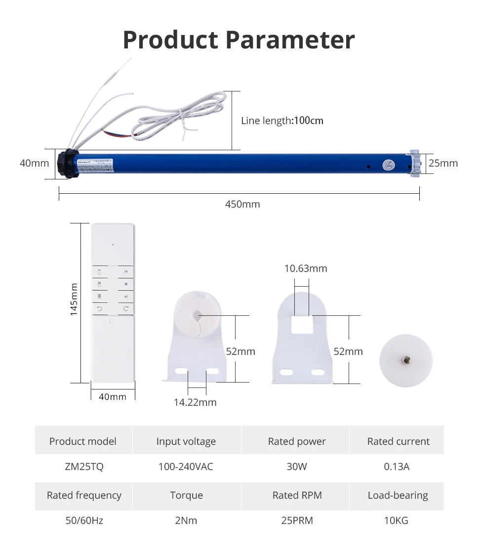 Tubo de 38mm, Alexa, Google Home, Controle