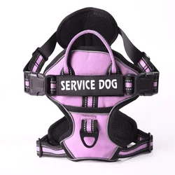 Reflective Personalized Nylon Dog Harness with Breathable Adjustable Design - M (Pink)