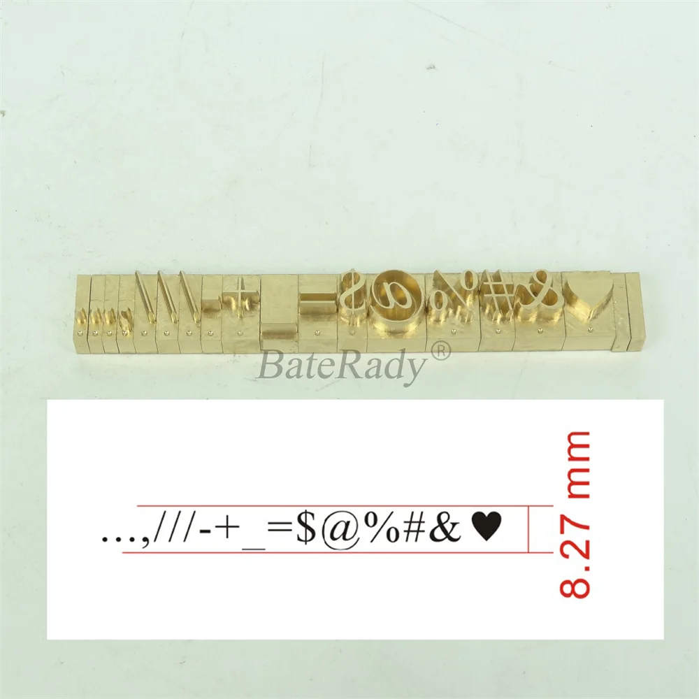BateRady Time New Roman Brass Stamping Letters Flexible Letters Hot Foil Stamping Die Based on A height 6mm