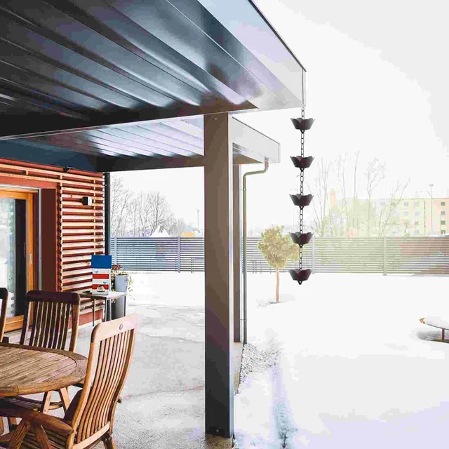 Bling Dekoráció Fém Eső Lánc Vízelvezető Csatornák Leereszkedése Ereszcsatorna Láncok Réz Modern Esőlánc - Image 5