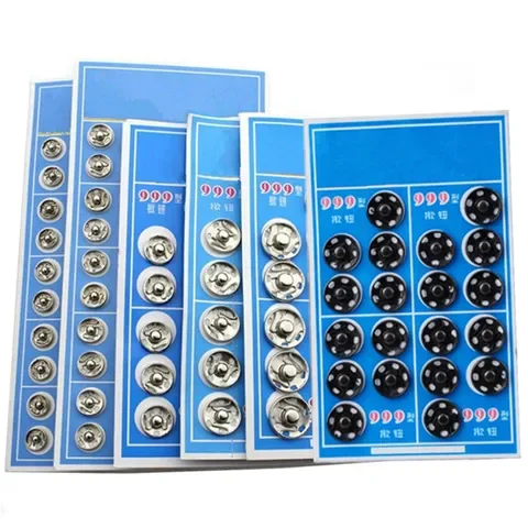 

Sewing Accessories Snap Buttons Black Silver Metal Fasteners Press Button 8.5/10/12/16mm Iron Stud Plating Round Button 5BB5967