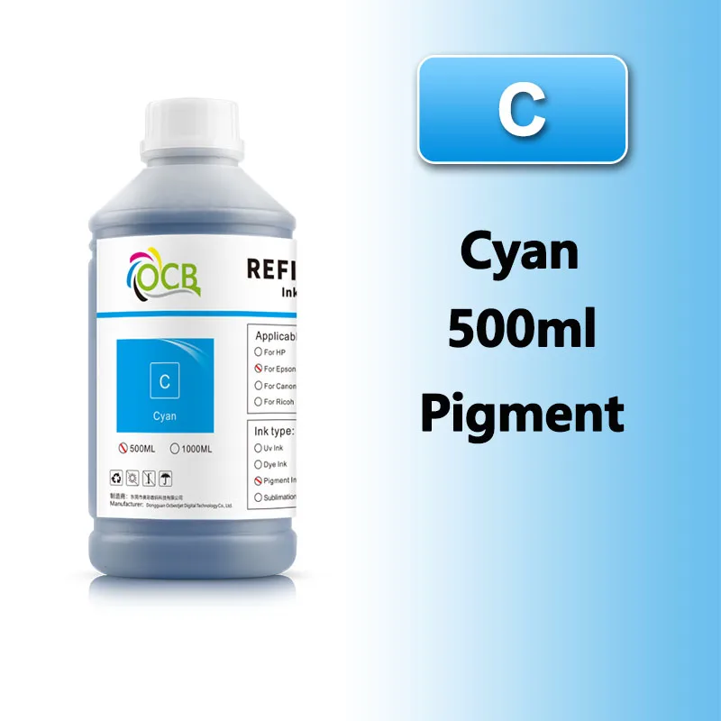 500ML T653 T6531 T6551 Pigment Ink For Epson Stylus PRO 4900 4910 Printers Bulk Waterproof Pigment Ink T655A T655B T653A T653B