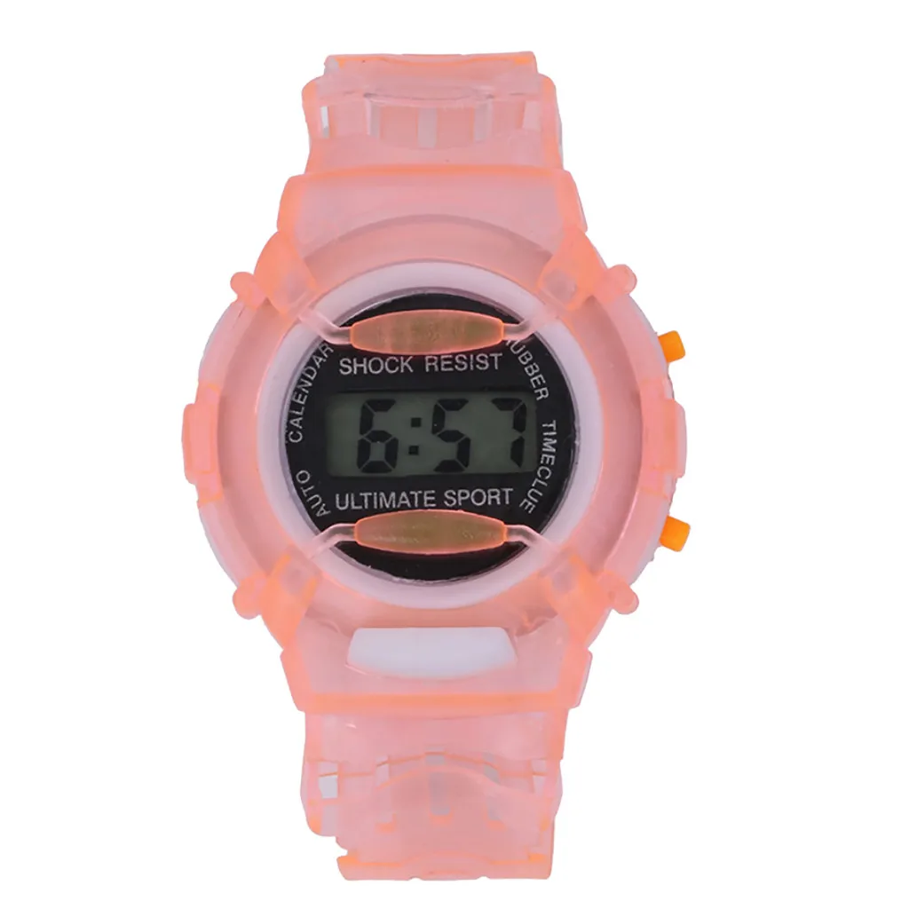 

Boys Girls Children Students Waterproof Digital Wrist Sport Watch Red Simple And Fashionable New Children'S Watch Wristwatches
