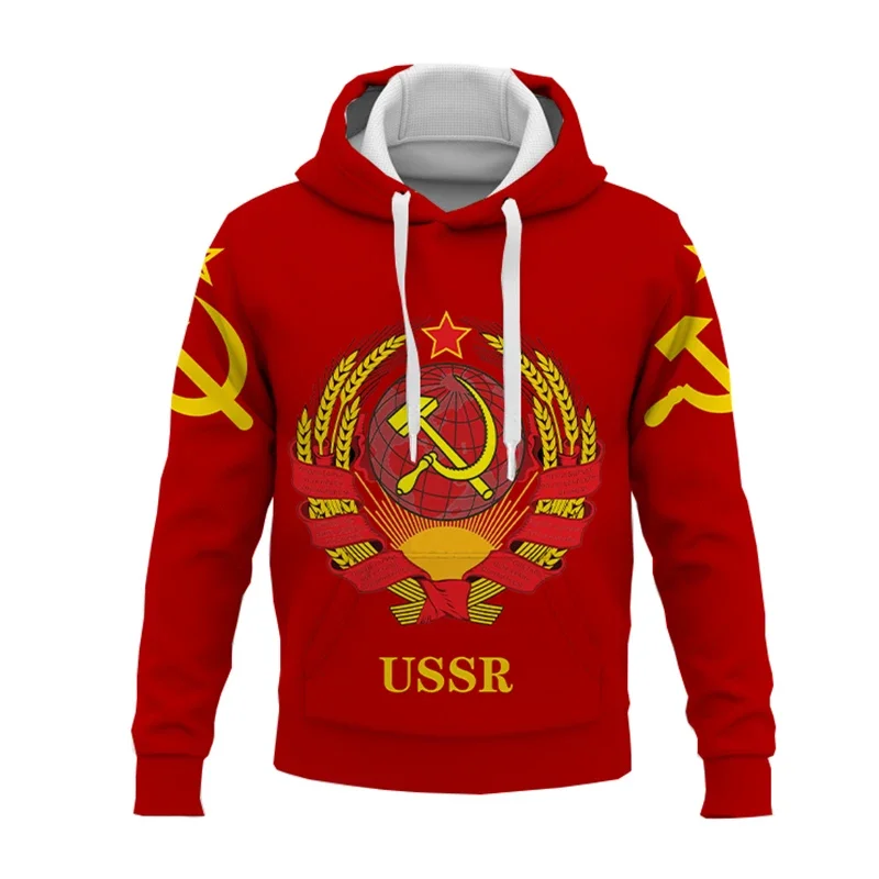 

Толстовка мужская оверсайз в стиле Харадзюку, стильная повседневная Свободная кофта с красным гигантским флагом серии патриот, классная уличная одежда