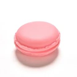 Colorful Round Pill Organizer and Splitter - Cute Candy - Themed Medicine Box Container (Pink)