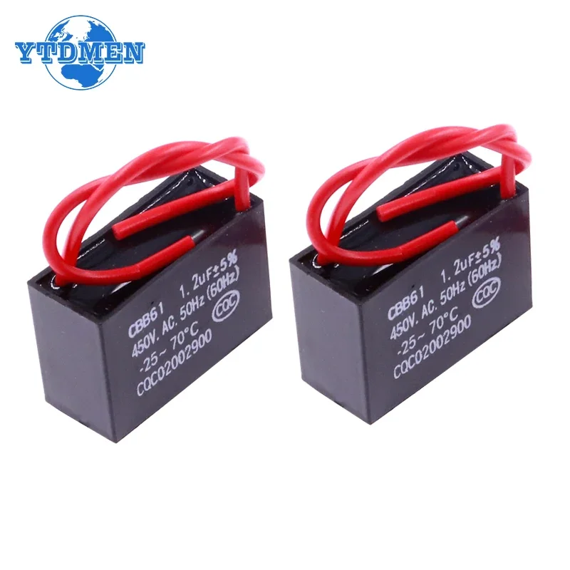 Fan Capacitor CBB61 450vac 450V Fan Starting Capacitor 1UF/1.2UF/1.5UF/2UF/2.5UF/3UF/4UF/5UF/6UF/10UF