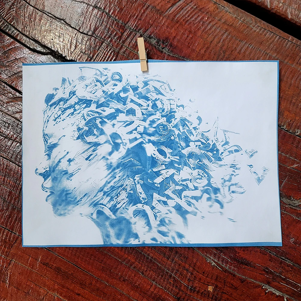 12 시트 Cyanotype 용지 리필 A4 A5 A6 Sun 인쇄 용지 야외 DIY 프로젝트를위한 민감한 자연 인쇄 용지