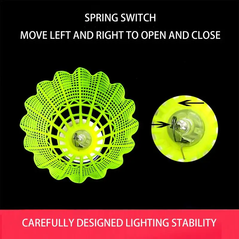 Lighting Badminton Night Glowing Shuttlecock Colorful Foam Ball Windproof Light-Up Outdoor Sports Entertainment For Children And