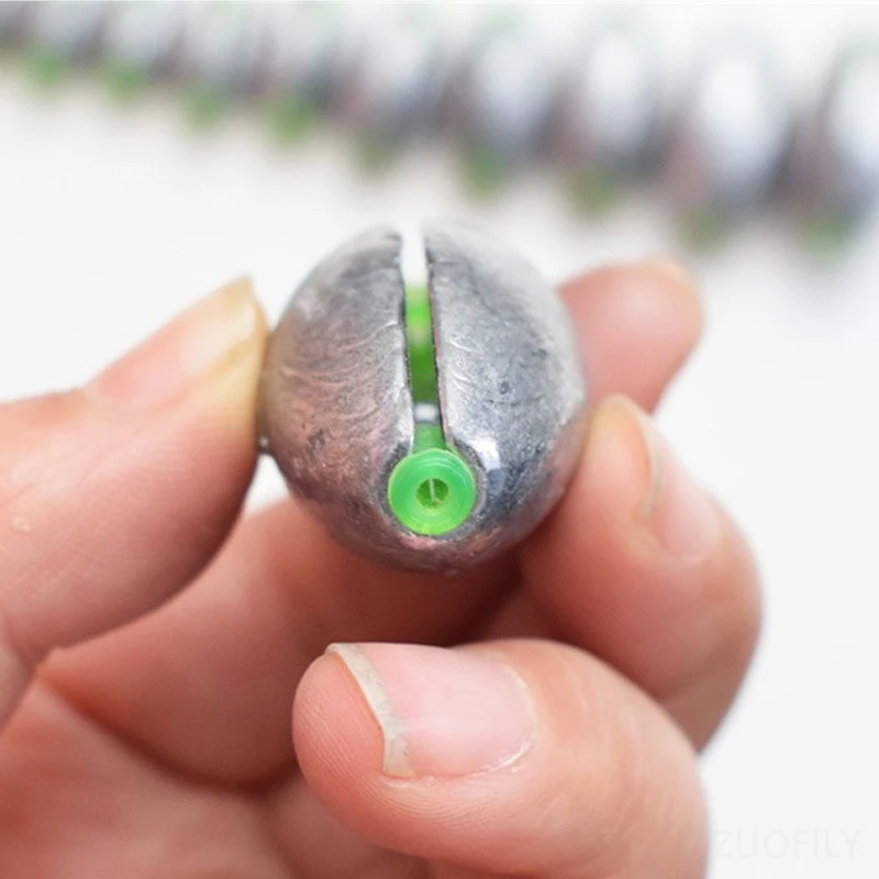 Fishing Weight Lead Sinker 2g-10g Olive Shape Opening Mouth with Silicone Plug Fast Sinking 10pcs Fishing Accessories