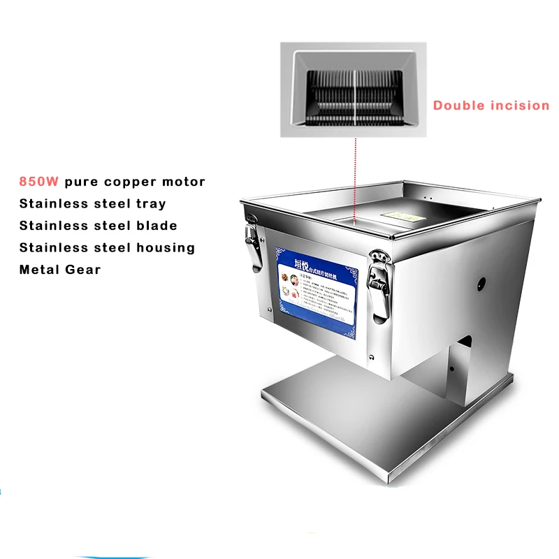 220V Electric Slicer Meat Cutter Machine Commercial Stainless Steel Meat Slicer Vegetable Cutting Machine Shredded Diced 2